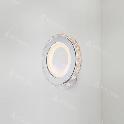 Borandis LED nástěnné svítidlo 16W, bílá s chromem, akrylem a krystalem, studené/teplé/neutrální světlo