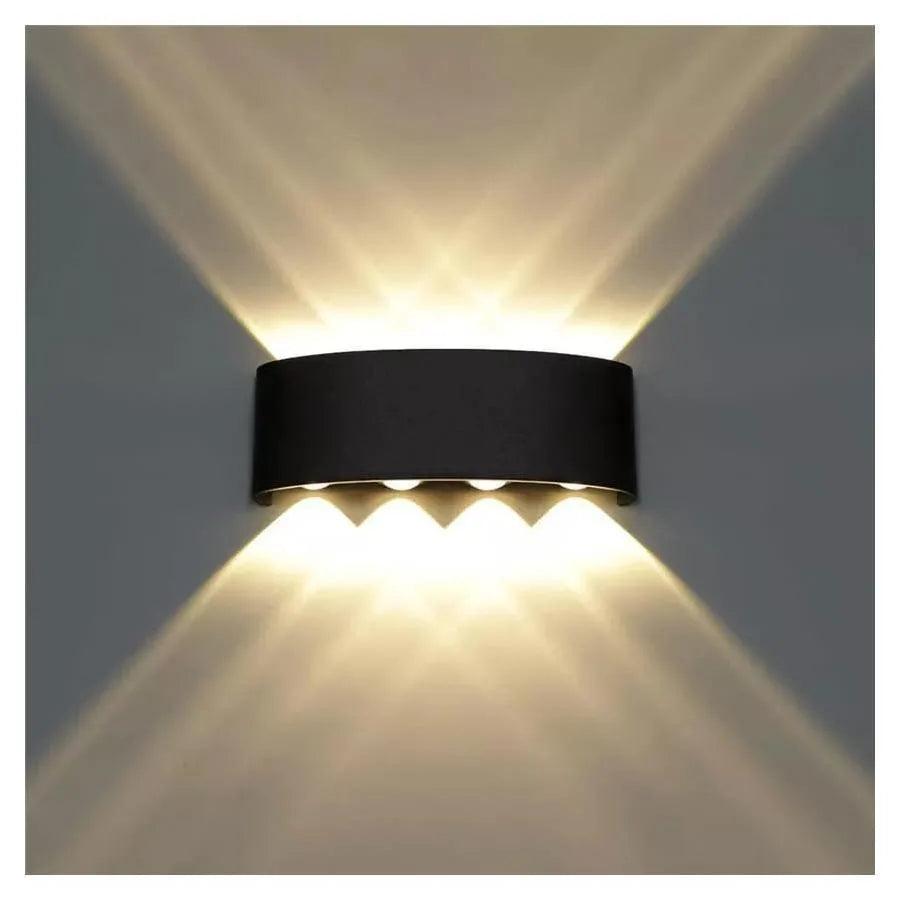 Fantazie aplikují exteriér a interiérový LED, 8 zdrojů x 1W, IP65, kovový, černý, 3000k