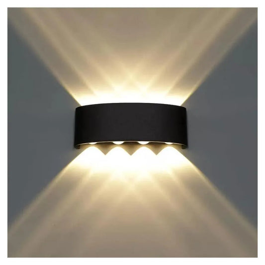Fantazie aplikují exteriér a interiérový LED, 8 zdrojů x 1W, IP65, kovový, černý, 3000k