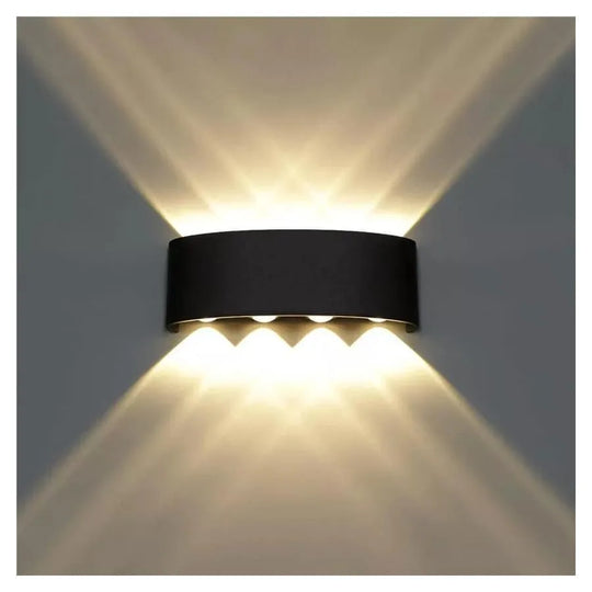 Venkovní a vnitřní nástěnná LED lampa Fantas, 8 zdrojů x 1W, IP65, kovová, černá, 3000K Venkovní nástěnná svítidla Výchozí název Alessandro Design