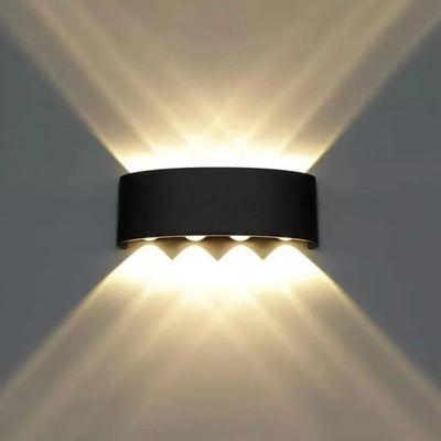 Vnější nástěnné LED svítidlo Ellis, 8W, 8 světelných zdrojů, teplé světlo, černá
