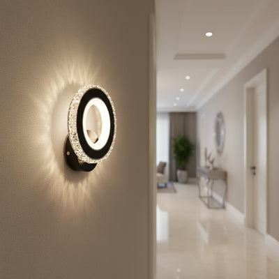 NOVA Rotonda LED nástěnné svítidlo, 16W, černá a nerezová ocel, teplé/studené/neutrální světlo