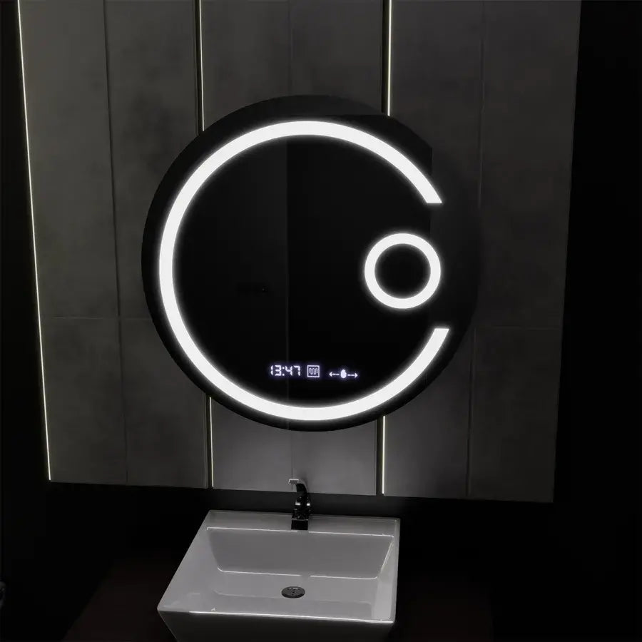 Mirror LED ROUND 60CM Visio Motionglow Marcello System Dezoring Clock & Teplometer Dimable Cosmetics