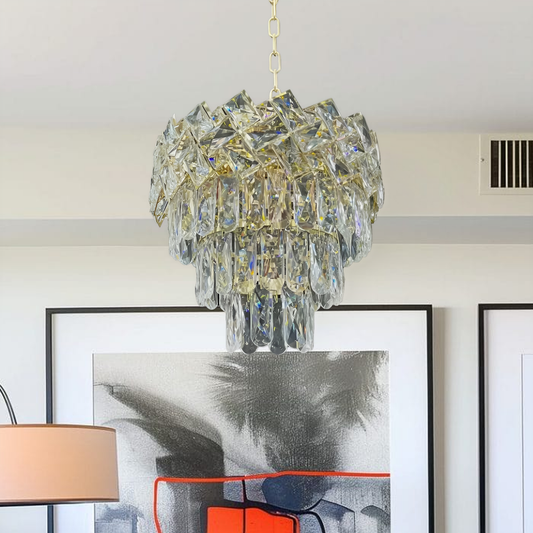Crystal Chandier Windsor Petito 3xe27, průměr 30 cm, lesklý zlato, nastavitelná výška