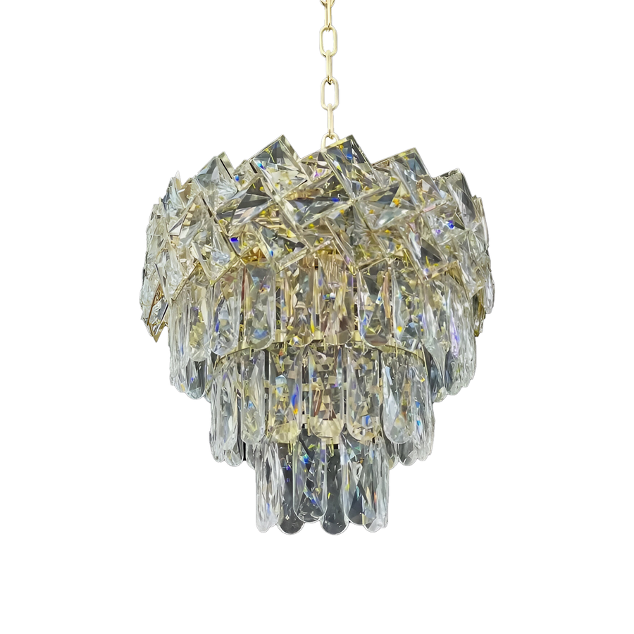 Crystal Chandier Windsor Petito 3xe27, průměr 30 cm, lesklý zlato, nastavitelná výška