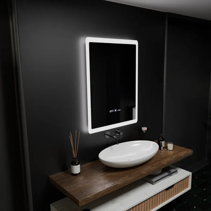Zrcadlo LED obdélníkový 60x80cm snímač PUGLIESI Motionglow Marcello Defrition System & Dimable Teplometer