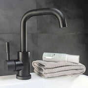 Washbasin baterie s rotační trubkou, černá, nerezová ocel 304, LY008C