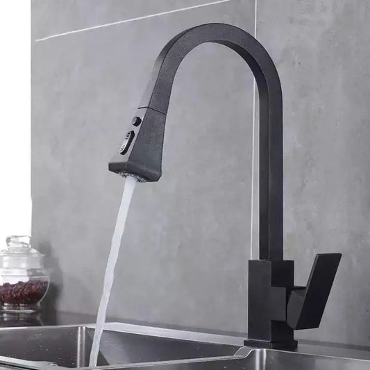 Kuchyňská baterie s extrahovatelnou sprchou, sanitární mosaznou, černou, OD/2040