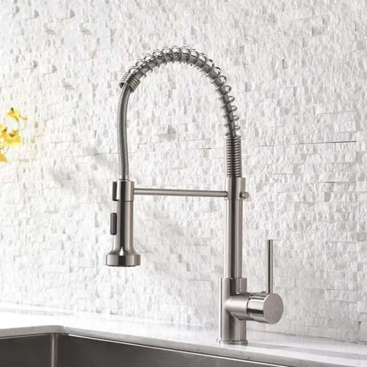 Kuchyňská baterie s extrahovatelnou sprchou, nerezovou ocelí a mosaznou, YD/101