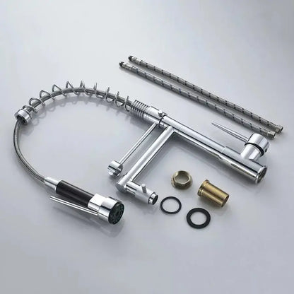 Kuchyňská baterie s extrahovatelnou sprchou, nerezovou ocelí a mosaznou, YD/201