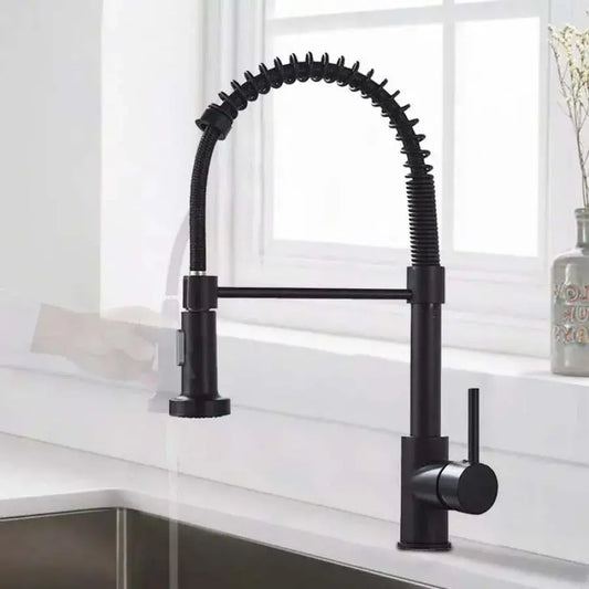 Kuchyňská baterie s extrahovatelnou sprchou, nerezovou ocelí a mosaznou, YD/102