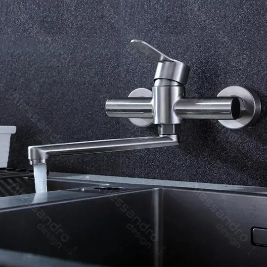 Kuchyňská baterie, SUS304 Nerezová ocel, satén, CF037 Kuchyňská baterie Výchozí název Alessandro Design