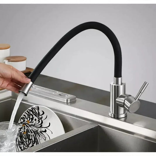 Kuchyňská baterie s flexibilní potrubí, nerezová ocel 304, satén, CF025B