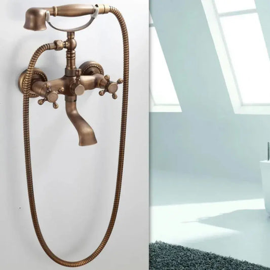 Baterie pořízená s odstavkou a hadicí, sanitární mosaznou, starožitným bronzem, od/2043