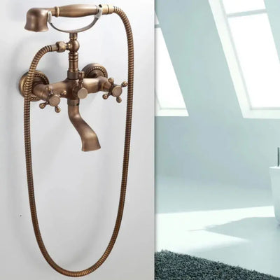 Baterie pořízená s odstavkou a hadicí, sanitární mosaznou, starožitným bronzem, od/2043