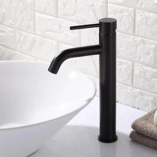 Baterie Washbasin High Mono -Commanda keramická kazeta Černá sanitární fakta a souprava pro fixaci zahrnují 7527h