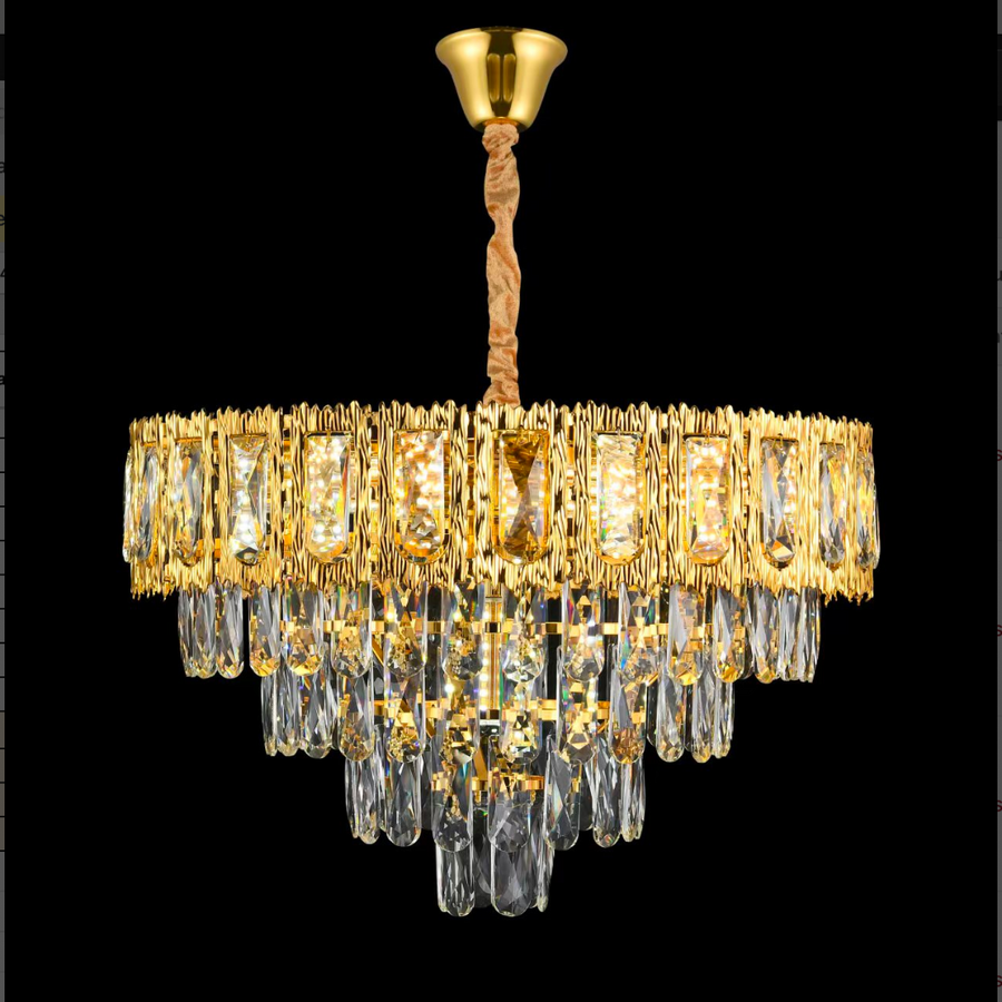 Corona Corona Corona 5xe14 Chanderier, průměr 40 cm, lesklé zlato, rebbabilní výška
