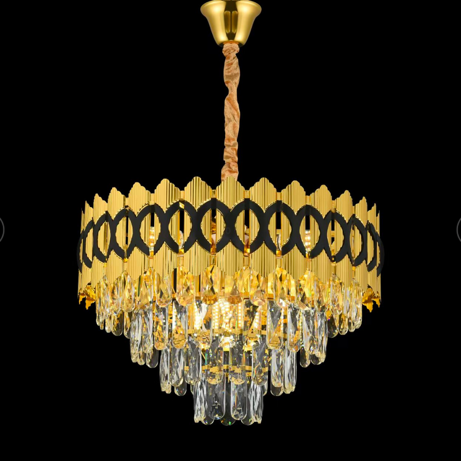 Candier Crystal Pierrefonds Eleganza 8x E14, průměr 49 cm, zlato, nastavitelná výška