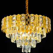 Crystal Chanderier Nexia Riva 8XE14, průměr 49 cm, lesklé zlato, reblabilní výška
