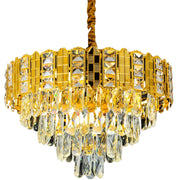 Křišťálový lustr CATHERINE Eleganza 8xE14, Průměr 49cm, Lesklý zlatý, Nastavitelná výška