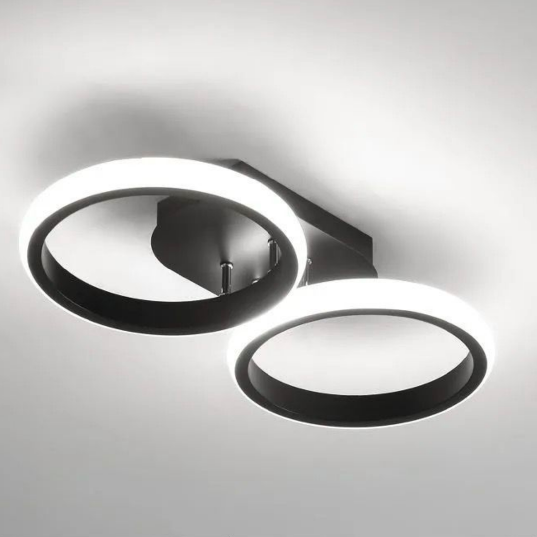 LED LED LED Elio Celio, 16W, 2 kruhy, studené/horké/neutrální světlo, černá