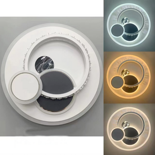 LED LED LED Heliox, 43W, 4 kruhy, chladné/horké/neutrální světlo, černá