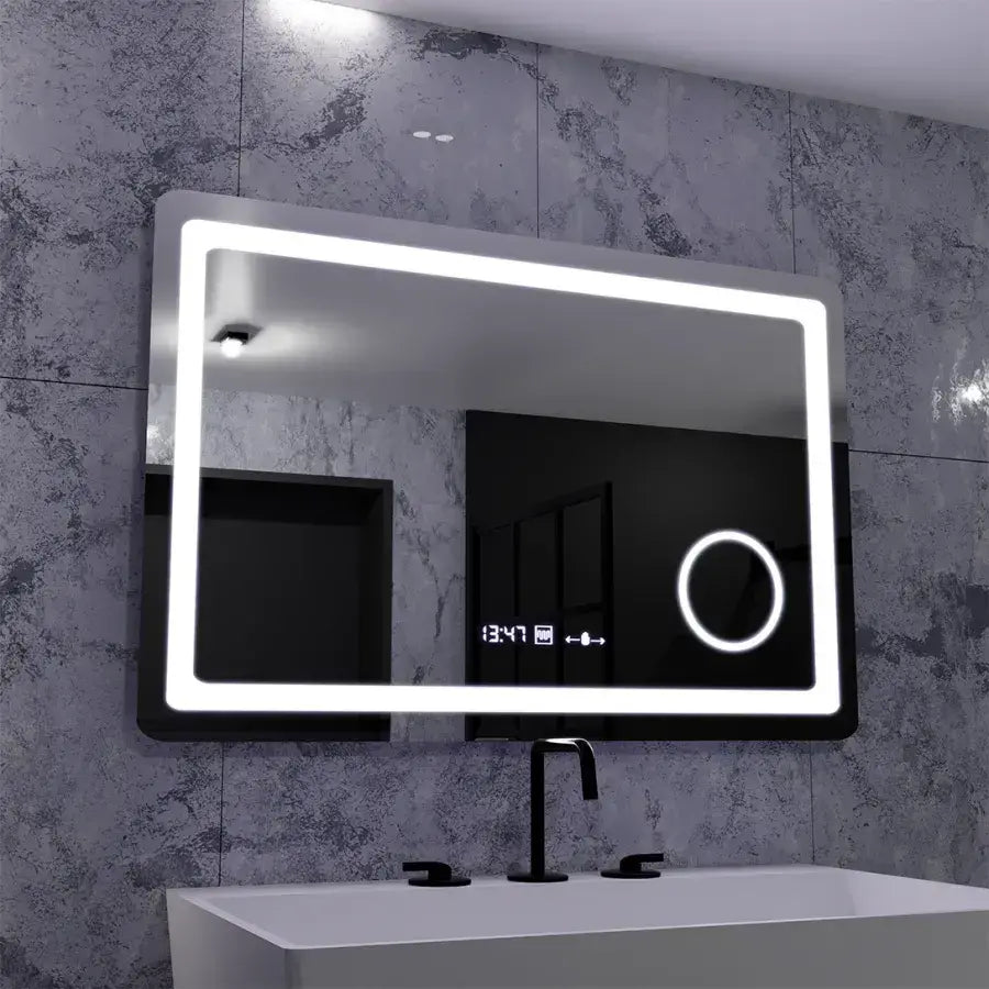 Zrcadlo LED obdélníkový 90x60cm Souverain Motionglow Marcello Desical Clock Defrosting System