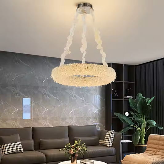 Křišťálový lustr PRAGA Magno, 26W, teplé/studené/neutrální světlo, průměr 55cm, zlatý, nastavitelná výška