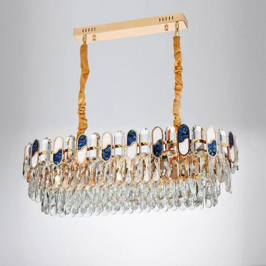 ALFRED 8*E27 Chandier, Metal and Crystal, průměr 75 cm, zlato
