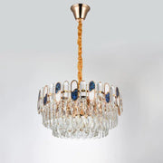 Andor 6*E27 Chandier, Metal and Crystal, Golden