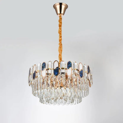 Andor 6*E27 Chandier, Metal and Crystal, Golden