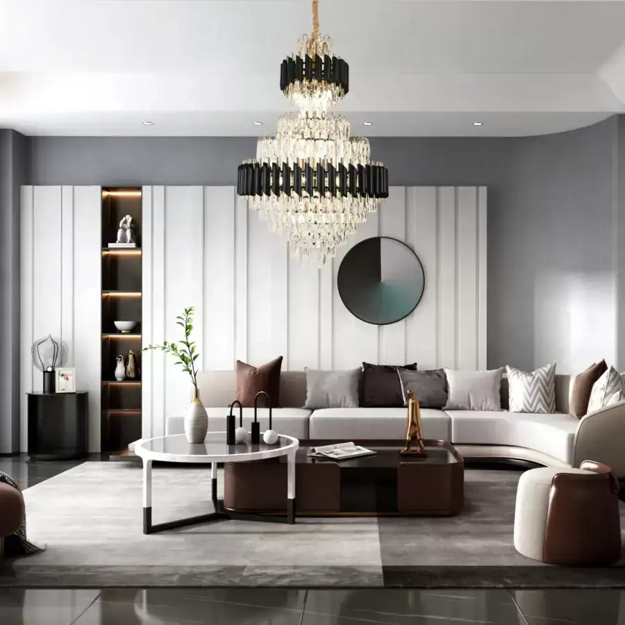 Crye Chandier Versailles Grande Supremo 10xE14, 60 cm x Průměr 90 cm, lesklý a černé zlato, nastavitelná výška