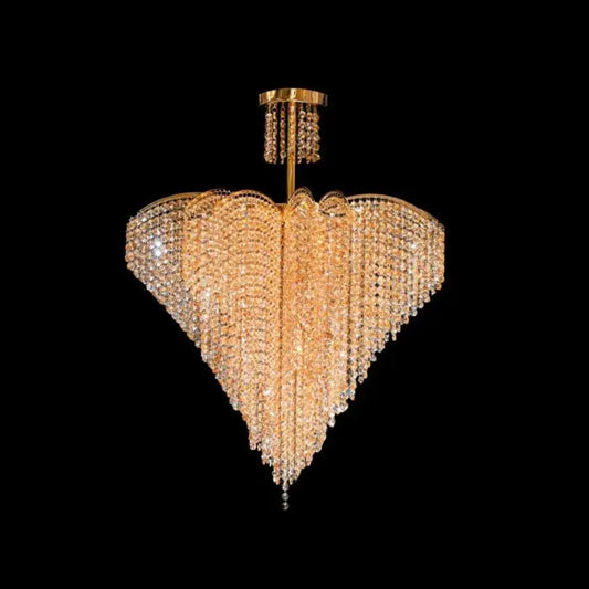 Crystal Crydelaber Ander, 8*E27, Gold, Metal and Crystal