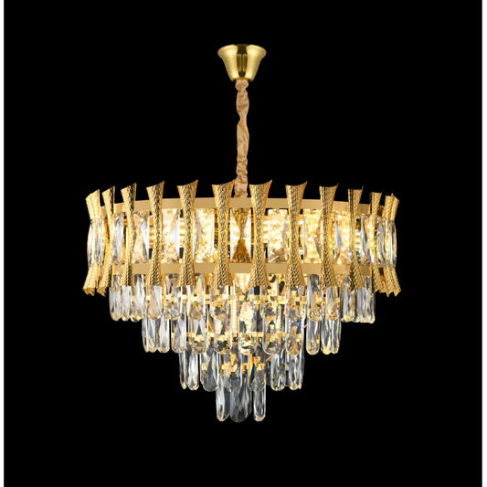Crystal Chandier Buckingham Noble 5xe14, průměr 40 cm, zlatý, nastavitelná výška