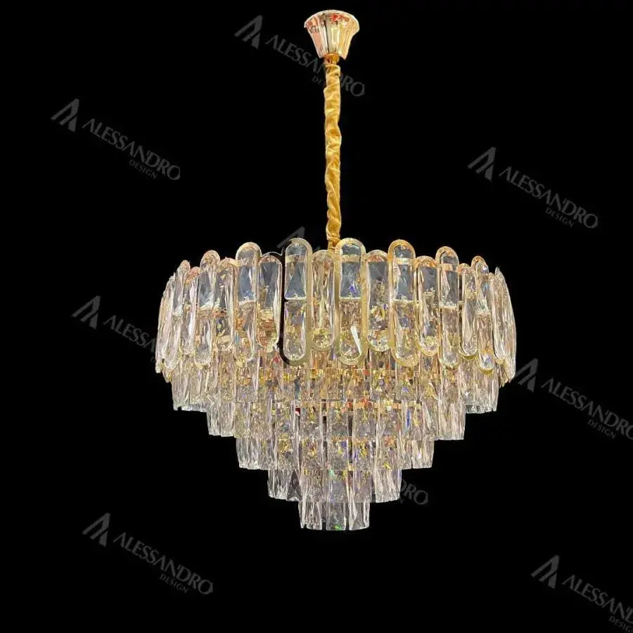 Bamsi 10x E27 Crystal Chanderier průměr 60 cm zlatý zlatý