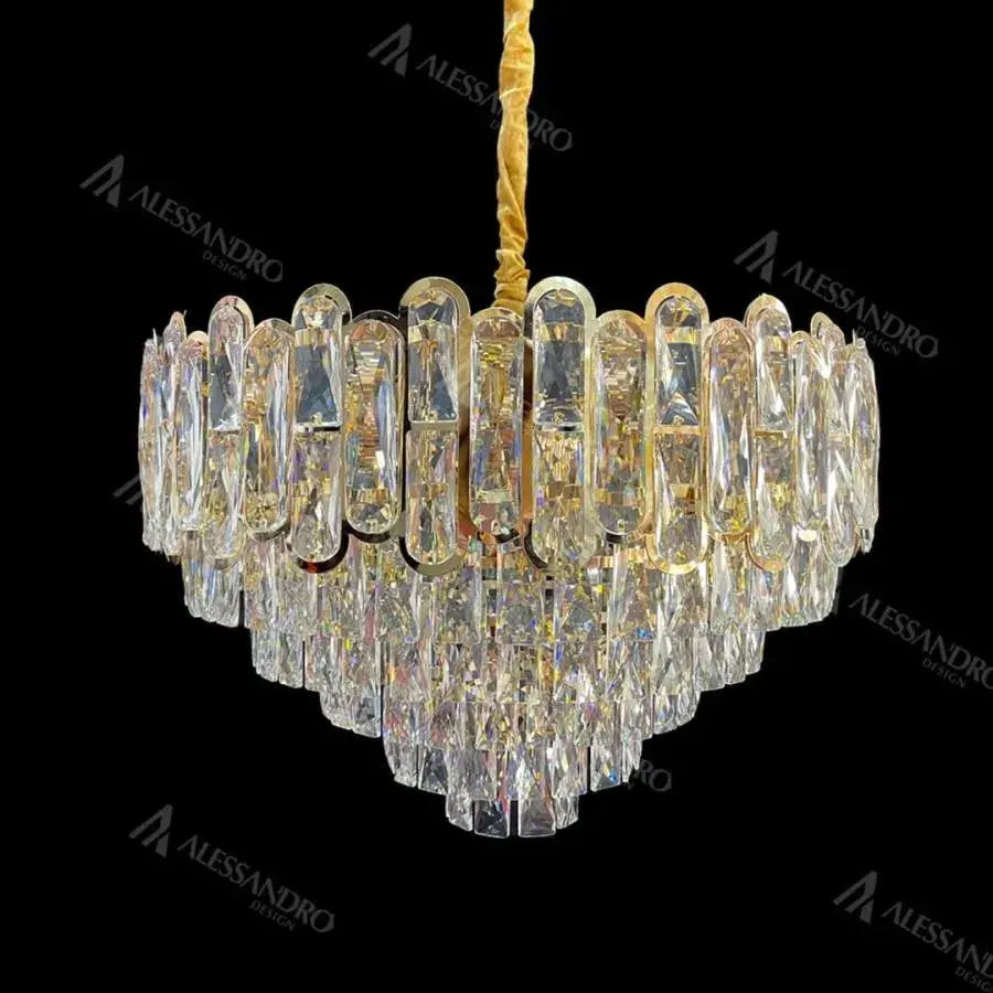 Bamsi 10x E27 Crystal Chanderier průměr 60 cm zlatý zlatý