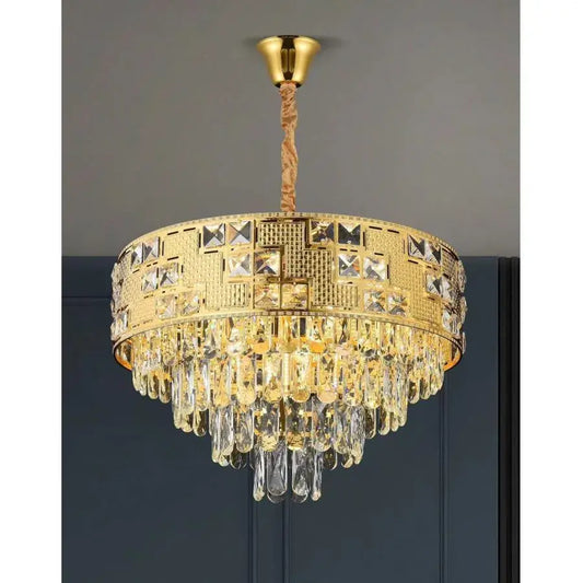 Neuschwanstein Crystal Lustr Noble 4xe14, průměr 40 cm, zlato, nastavitelná výška