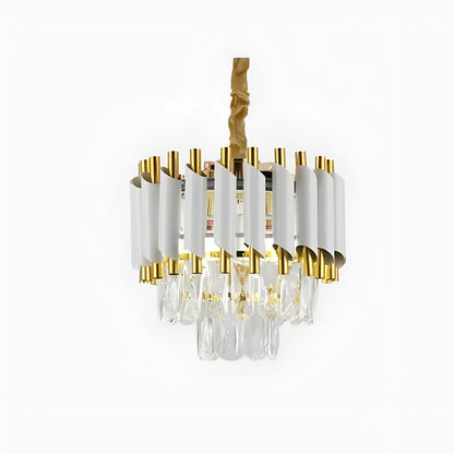 Crystal Chandier Versailles Petito 3xe14, průměr 30 cm, lesklý a bílý zlato, nastavitelná výška