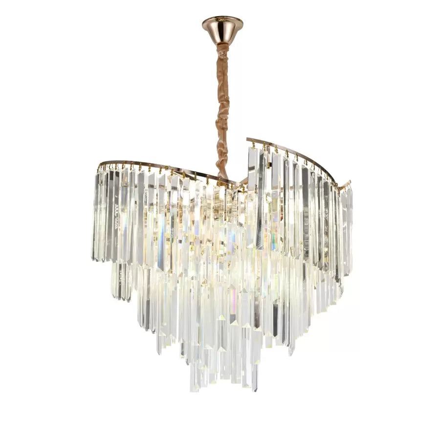 Crystalier Crystal Trianon Magno 10x E27, průměr 56 cm, lesklé zlato, nastavitelná výška