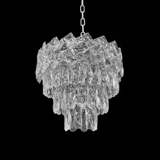 Crystal Chandier Windsor Petito 3xe27, průměr 30 cm, lesklý chrom, nastavitelná výška