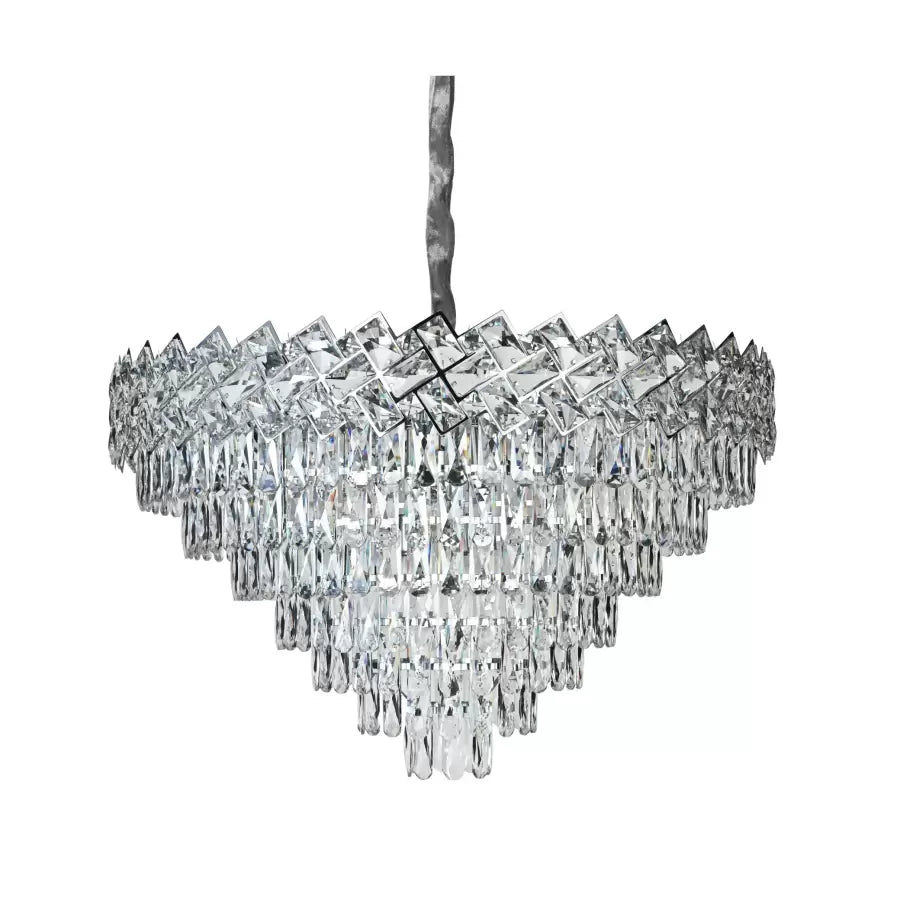 Crystal Chandier Windsor Supremo 16xE27, průměr 80 ​​cm, lesklý chrom, nastavitelná výška