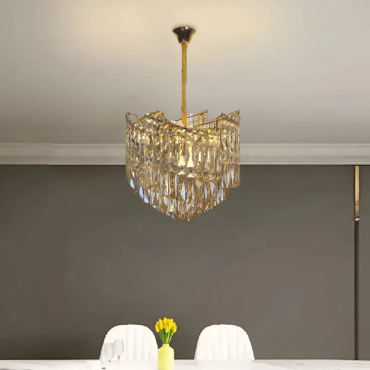 Crystal Chanderier Topkapi Noble 6xe14, průměr 40 cm, lesklé zlato, nastavitelná výška