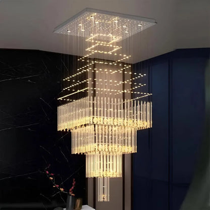 Candelabru Cristal LED 80W FLORENTIA Auriu, Diametru 50cm, Inaltime 200cm, Model Scara Candelabre Cristal Default Title Alessandro Design