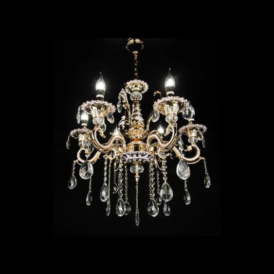 Crystal Chandier Luciano, 6*E14, Gold, Metal and Crystal