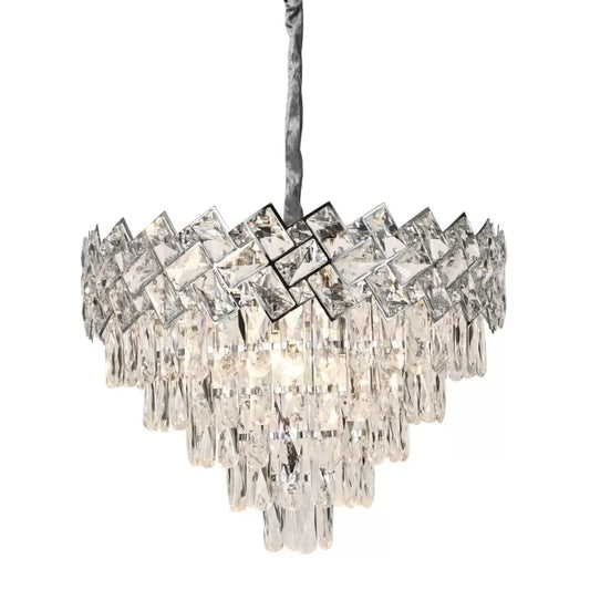 Crystal Chandier Windsor Eleganza 5x E27, průměr 49 cm, lesklý chrom, nastavitelná výška