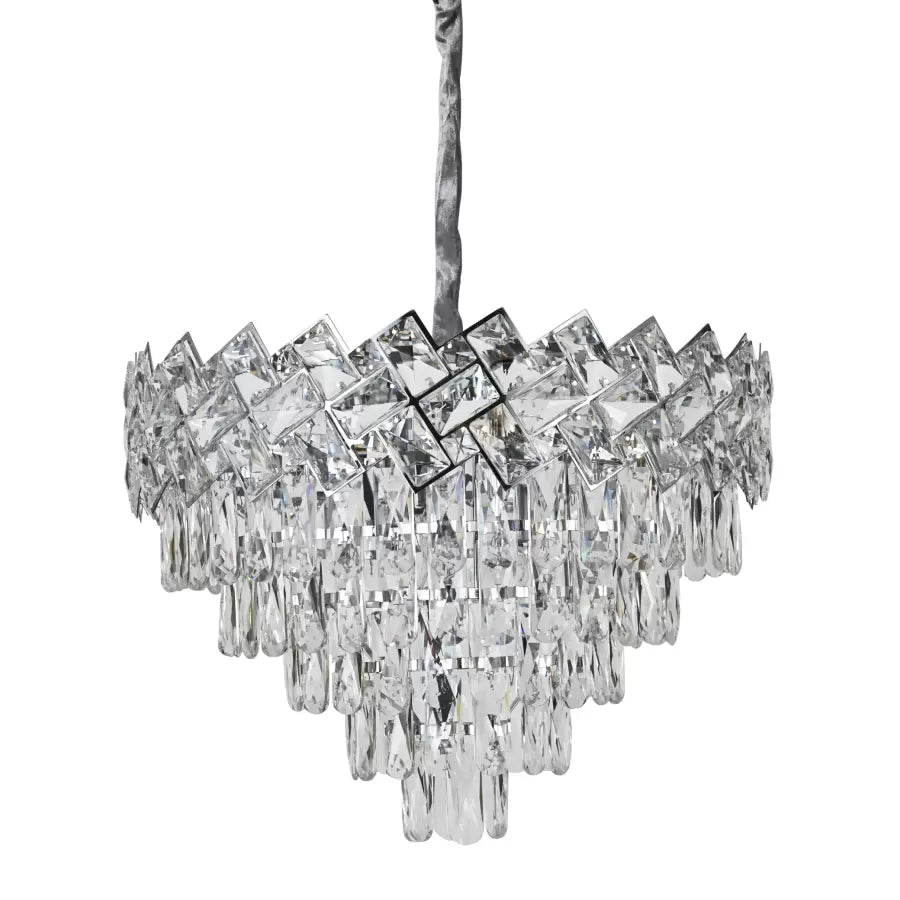 Crystal Chandier Windsor Eleganza 5x E27, průměr 49 cm, lesklý chrom, nastavitelná výška