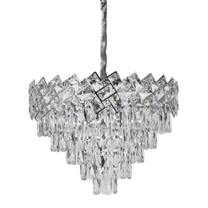 Crystal Chandier Windsor Eleganza 5x E27, průměr 49 cm, lesklý chrom, nastavitelná výška