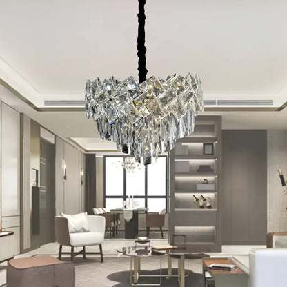 Crystal Chandier Windsor Noble 5xe27, průměr 40 cm, lesklý chrom, nastavitelná výška