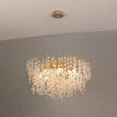 Cristal Waltz Serenade Chandier, 5x G9, zlato, 45 cm, nastavitelná výška