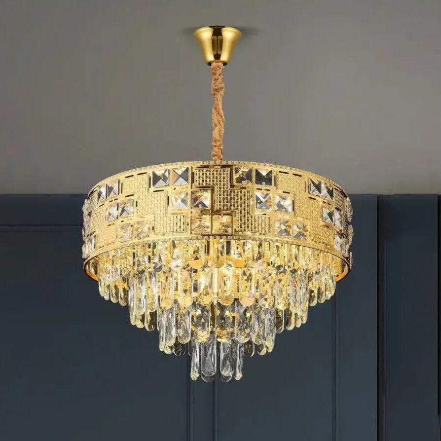 Neuschwanstein Petito 3xe14 Crystal Lustr, průměr 30 cm, zlato, nastavitelná výška